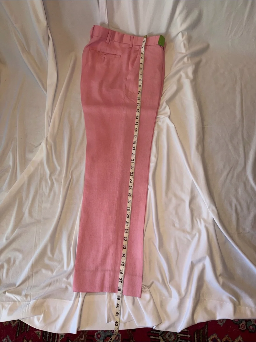 Ralph Lauren Purple Label Pink Straight-Leg Linen Dress Pants